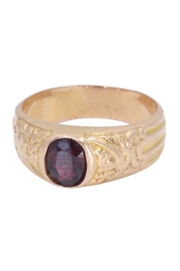 BAGUE MOTIFS DRAGONS GRENAT — vue 5