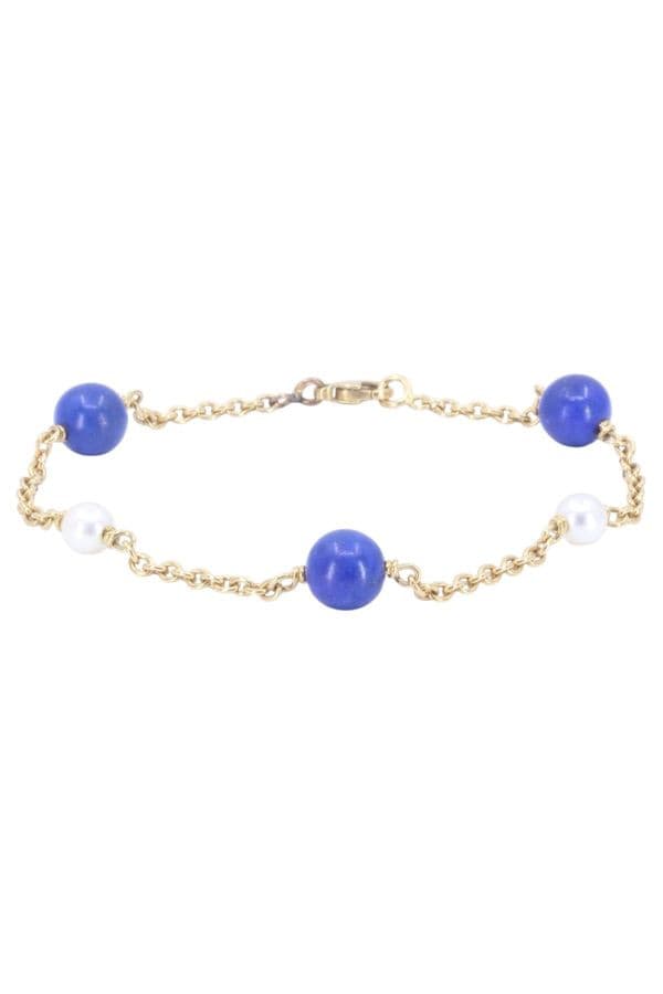 BRACELET PERLES ET LAPIS LAZULI — vue 1