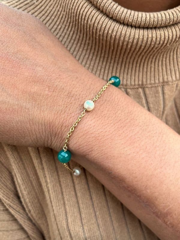 BRACELET PERLES ET AVENTURINES — vue 2