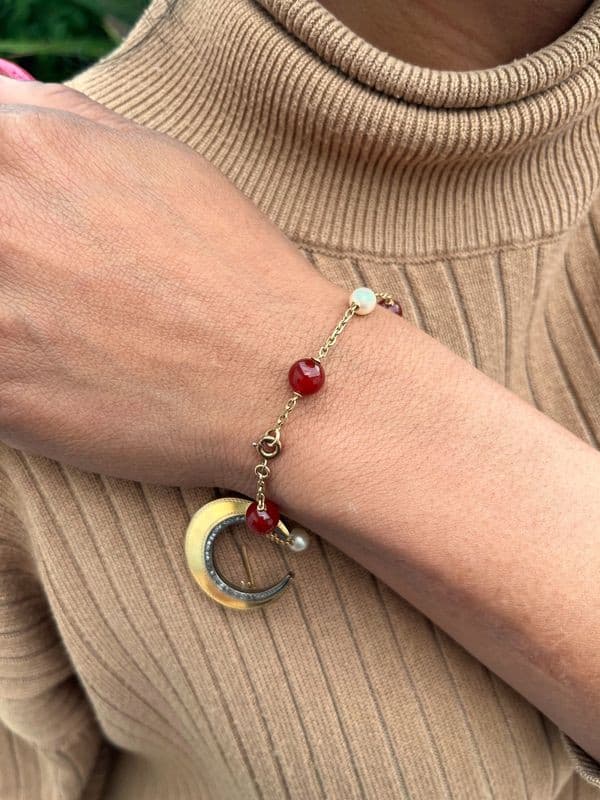 BRACELET PERLES ET CORNALINES — vue 2