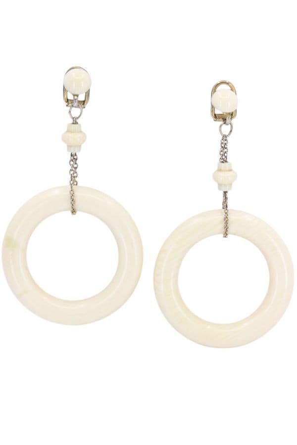 BOUCLES D'OREILLES ANCIENNES IVOIRE — vue 1