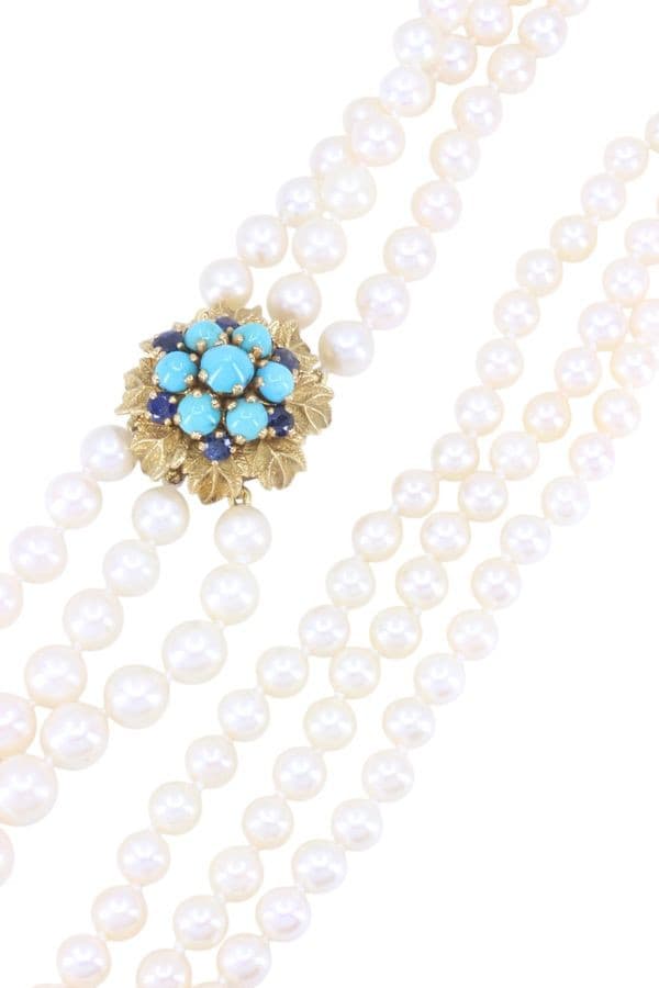 COLLIER DE PERLES 3 RANGS — vue 3