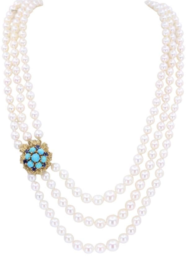 COLLIER DE PERLES 3 RANGS — vue 1