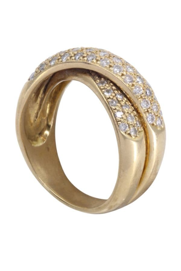 BAGUE JONCS ENTRELACÉS DIAMANTS — vue 4