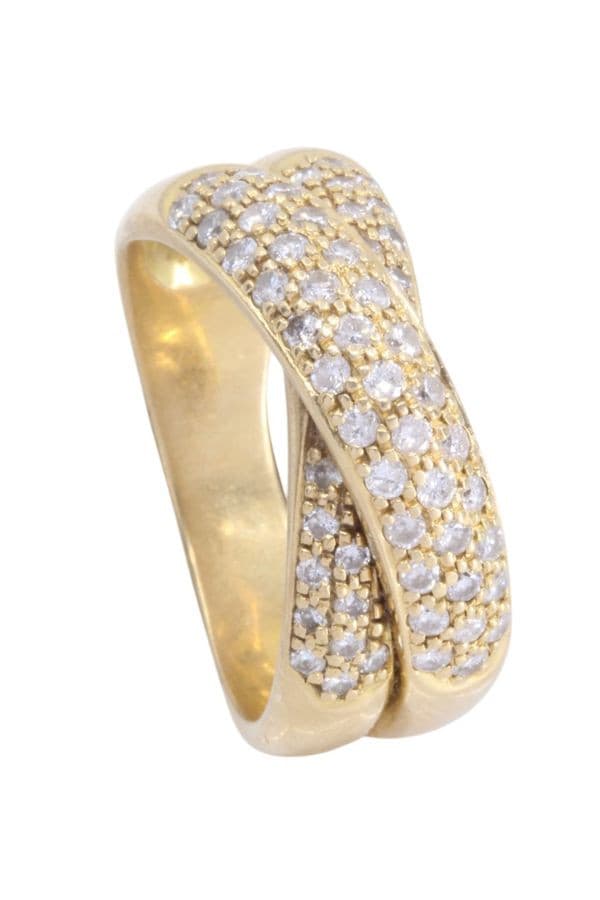 BAGUE JONCS ENTRELACÉS DIAMANTS — vue 5