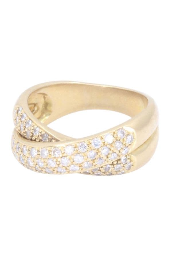BAGUE JONCS ENTRELACÉS DIAMANTS — vue 6