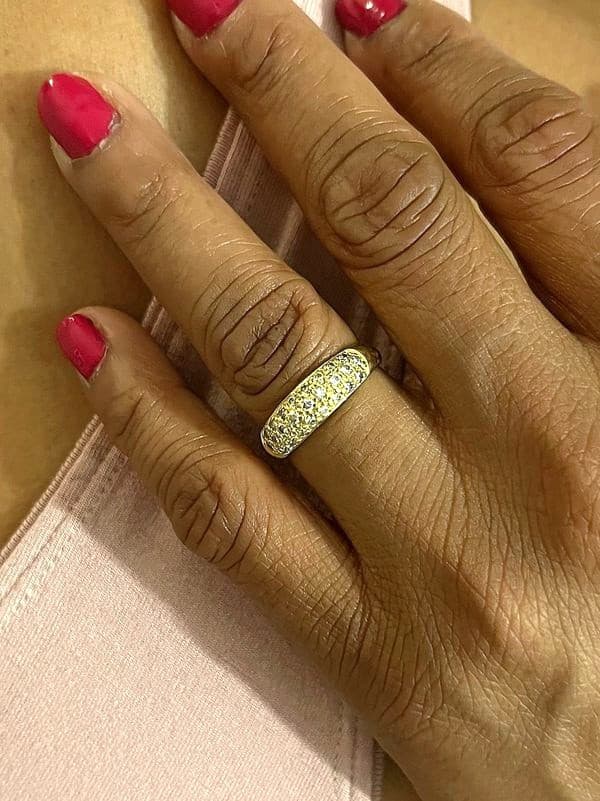 BAGUE JONC PAVAGE DIAMANTS — vue 2