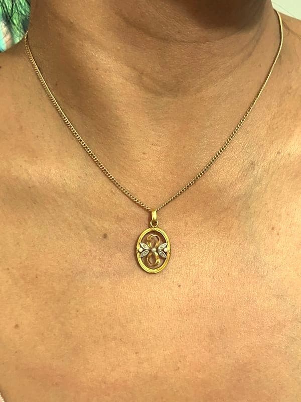 PENDENTIF PERLE ART NOUVEAU — vue 2