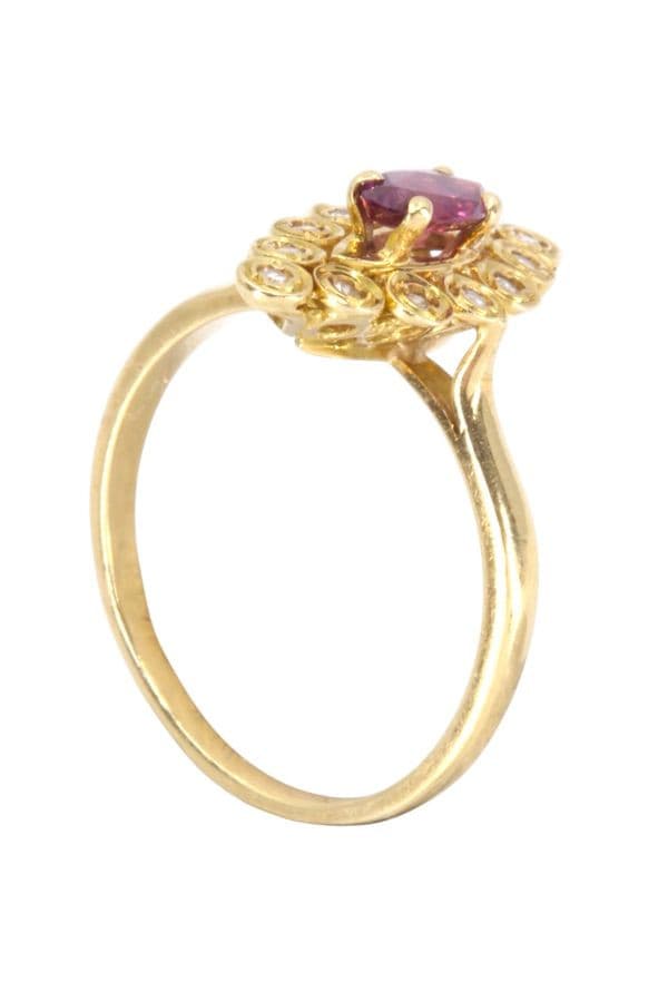 BAGUE MARQUISE RUBIS DIAMANTS — vue 4