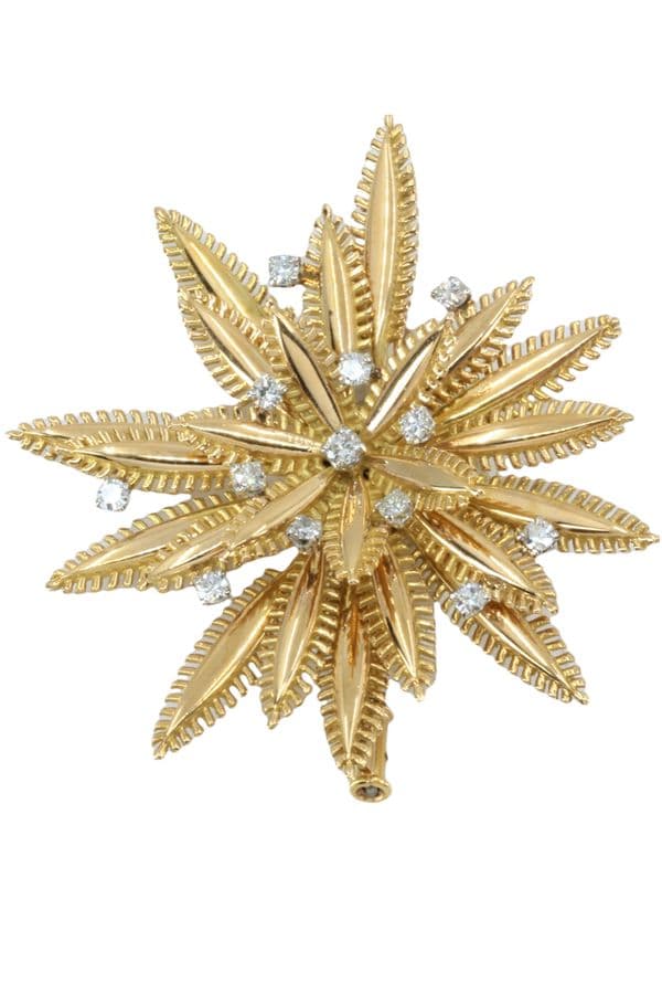 BROCHE FLEUR DIAMANTS — vue 1