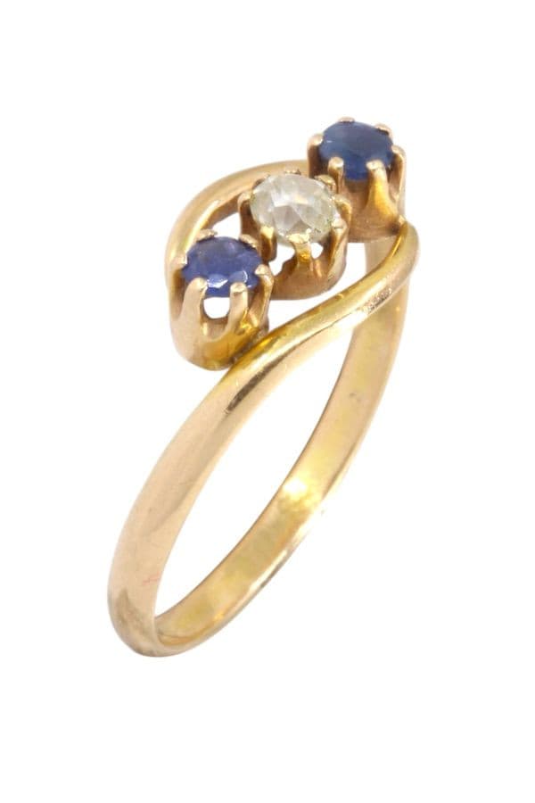 BAGUE ART-NOUVEAU SPINELLES ET DIAMANT — vue 4