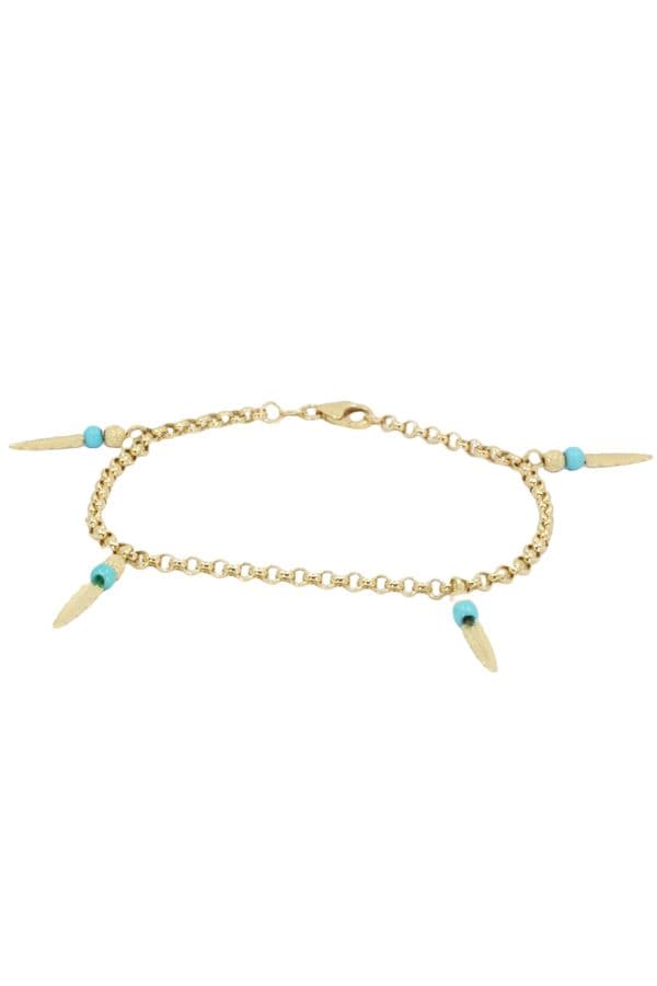 BRACELET PLUMES ET TURQUOISES — vue 1