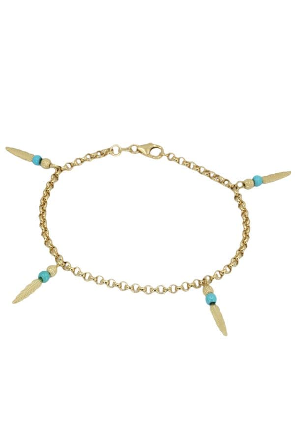 BRACELET PLUMES ET TURQUOISES — vue 2