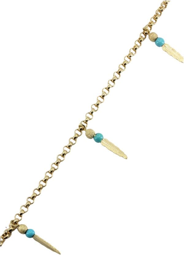 BRACELET PLUMES ET TURQUOISES — vue 3