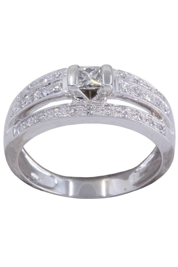BAGUE MODERNE DIAMANTS — vue 1