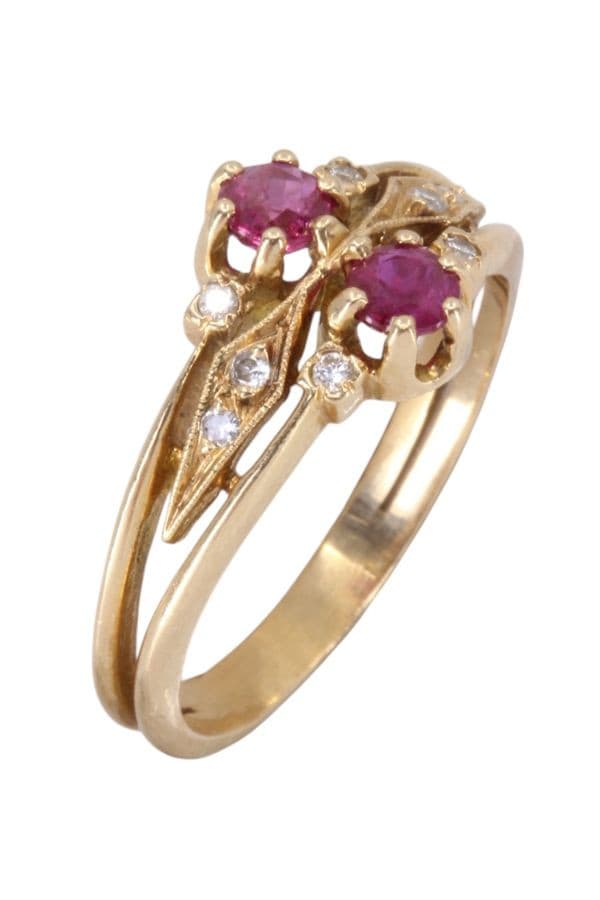 BAGUE  RUBIS ET DIAMANTS — vue 3