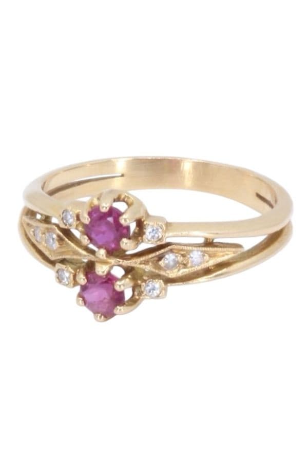 BAGUE  RUBIS ET DIAMANTS — vue 6
