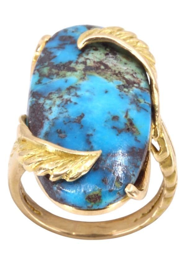 BAGUE ANCIENNE TURQUOISE — vue 1