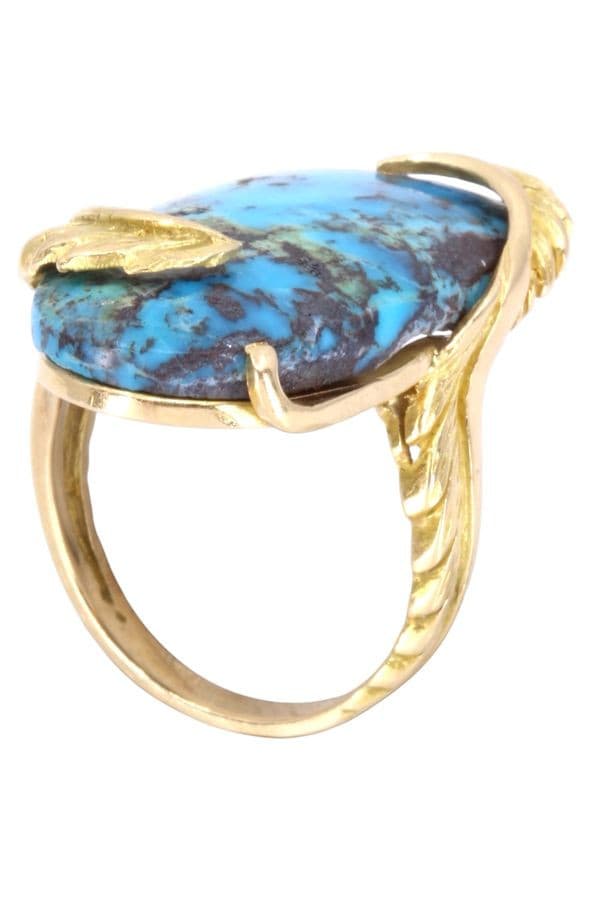BAGUE ANCIENNE TURQUOISE — vue 3