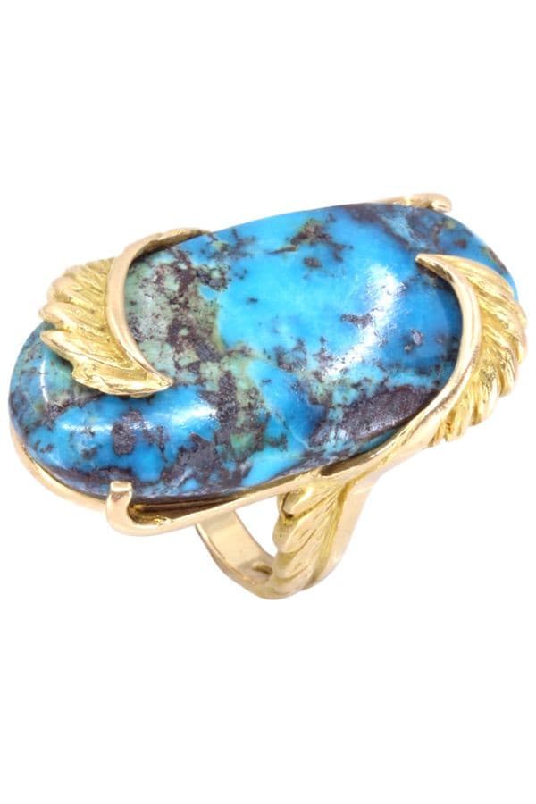 BAGUE ANCIENNE TURQUOISE — vue 4
