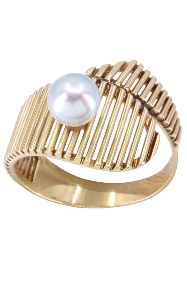 BAGUE PERLE MODERNE — vue 1