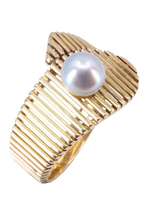 BAGUE PERLE MODERNE — vue 3