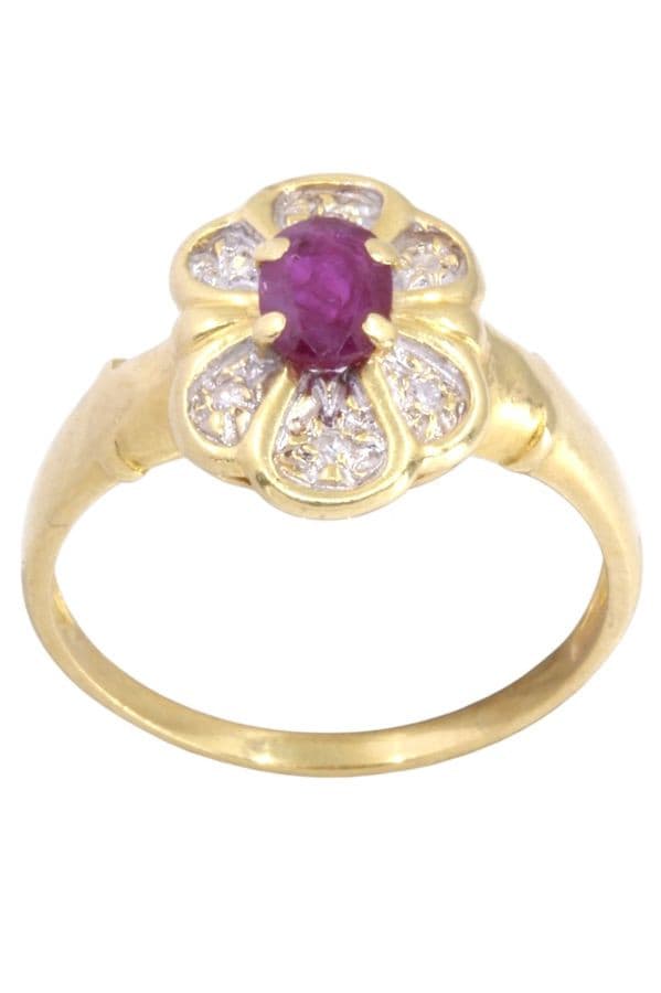 BAGUE  RUBIS ET DIAMANTS — vue 1