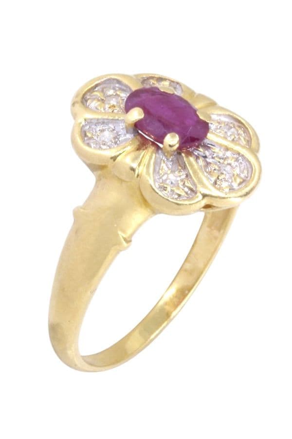 BAGUE  RUBIS ET DIAMANTS — vue 3
