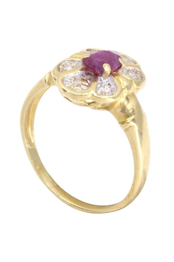 BAGUE  RUBIS ET DIAMANTS — vue 4