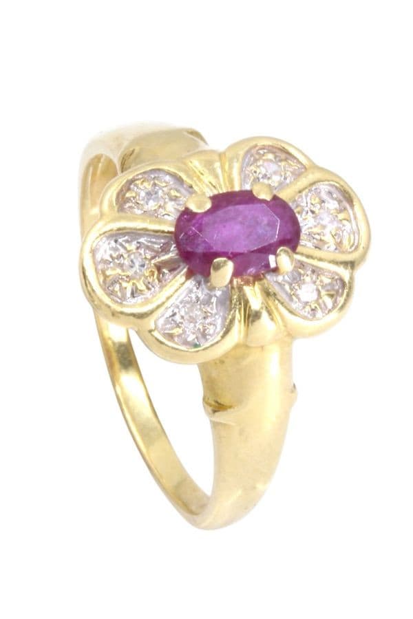 BAGUE  RUBIS ET DIAMANTS — vue 5