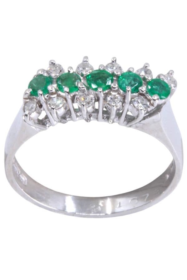 BAGUE ÉMERAUDE ET DIAMANTS