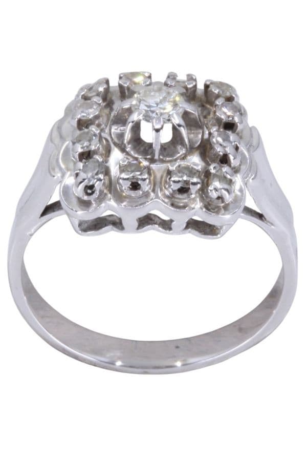 BAGUE DIAMANTS ANNÉES 50 — vue 1