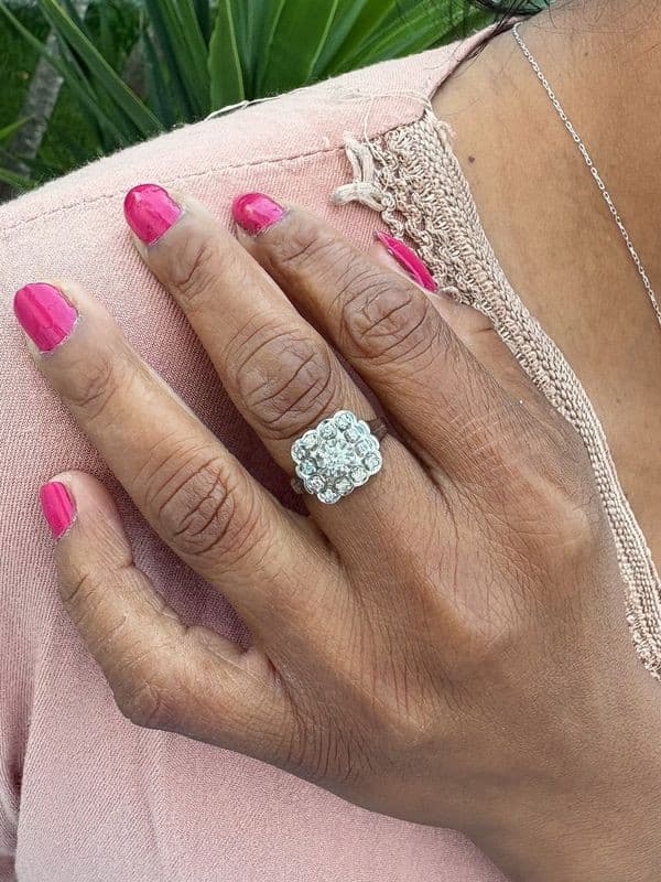 BAGUE DIAMANTS ANNÉES 50 — vue 2