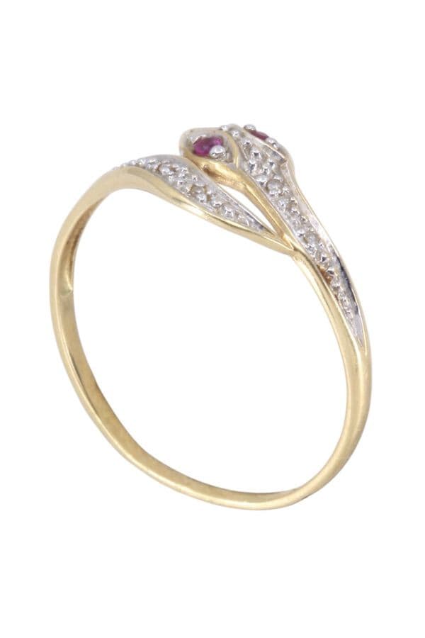 BAGUE SERPENT RUBIS ET DIAMANTS — vue 4