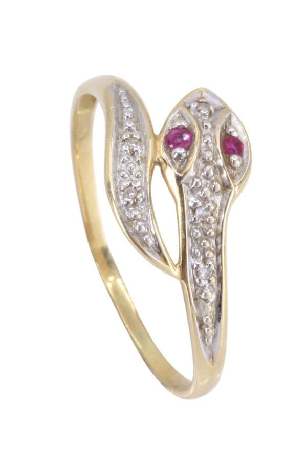 BAGUE SERPENT RUBIS ET DIAMANTS — vue 5