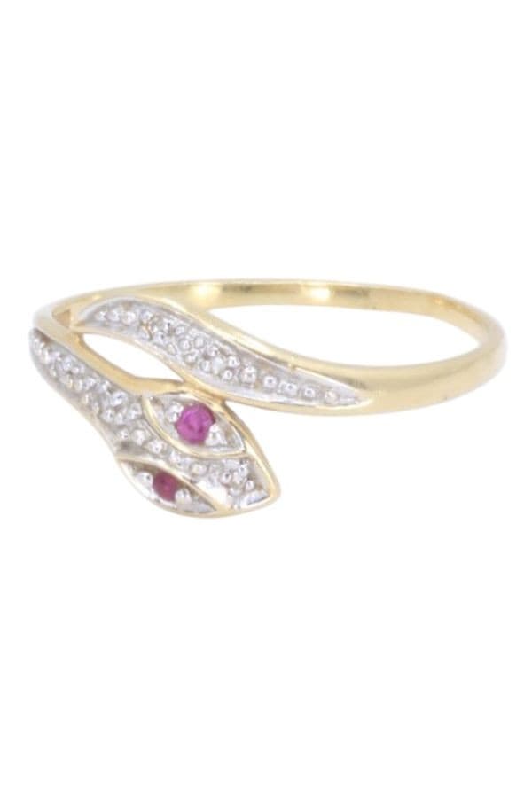 BAGUE SERPENT RUBIS ET DIAMANTS — vue 6