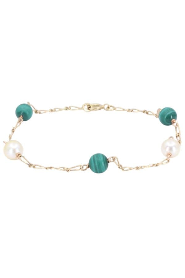 BRACELET PERLES ET MALACHITES — vue 1