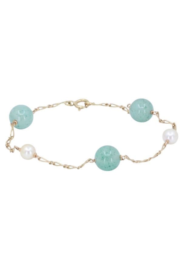 BRACELET PERLES ET JADE — vue 1