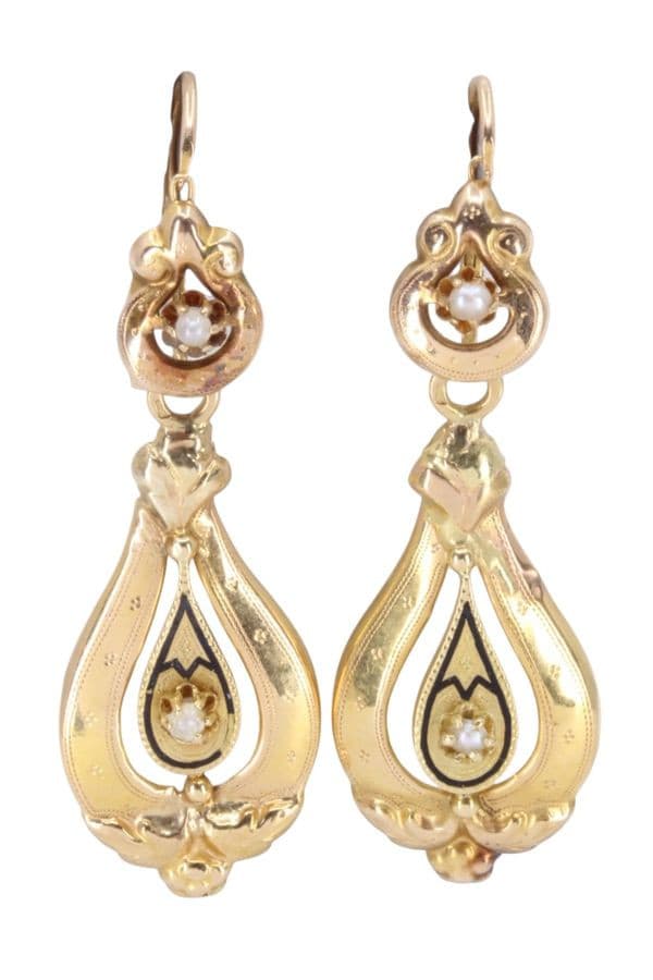 BOUCLES D'OREILLES PENDANTES NAPOLÉON III — vue 1