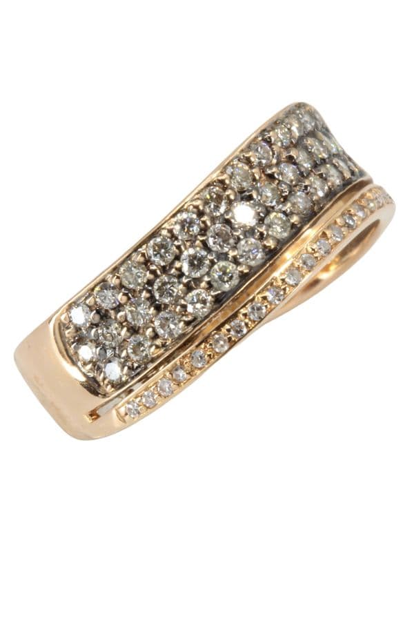 BAGUE MODERNE DIAMANTS — vue 3