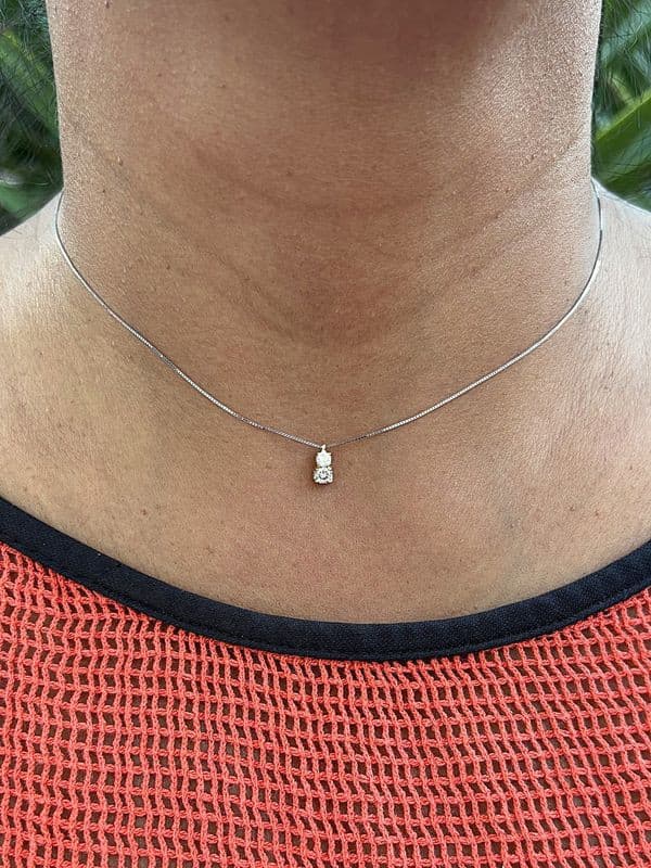 COLLIER 2 ORS DIAMANTS — vue 2