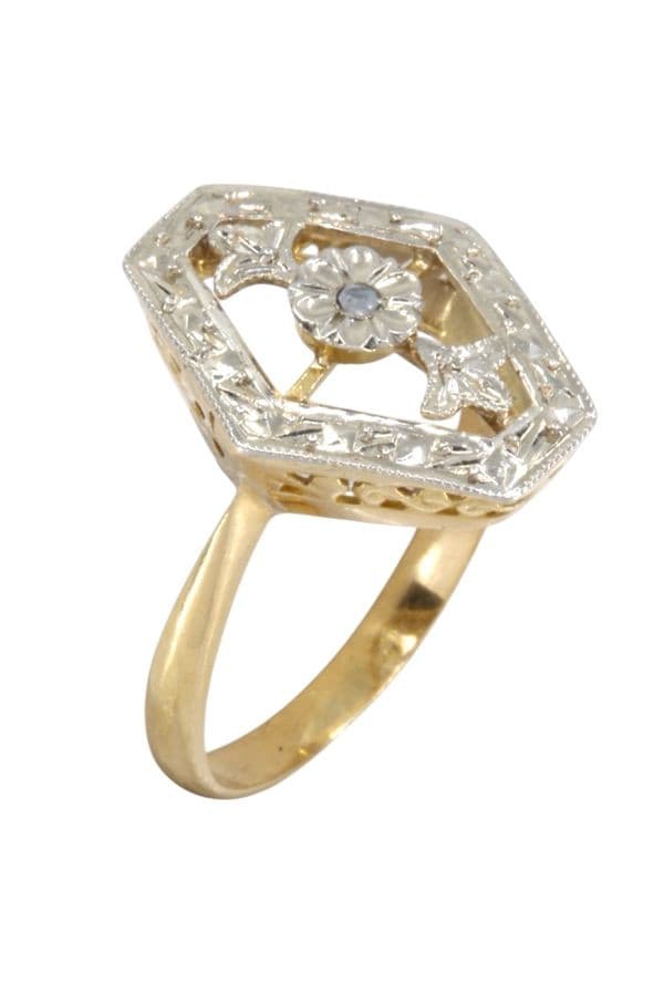 BAGUE DIAMANT ART-NOUVEAU — vue 3