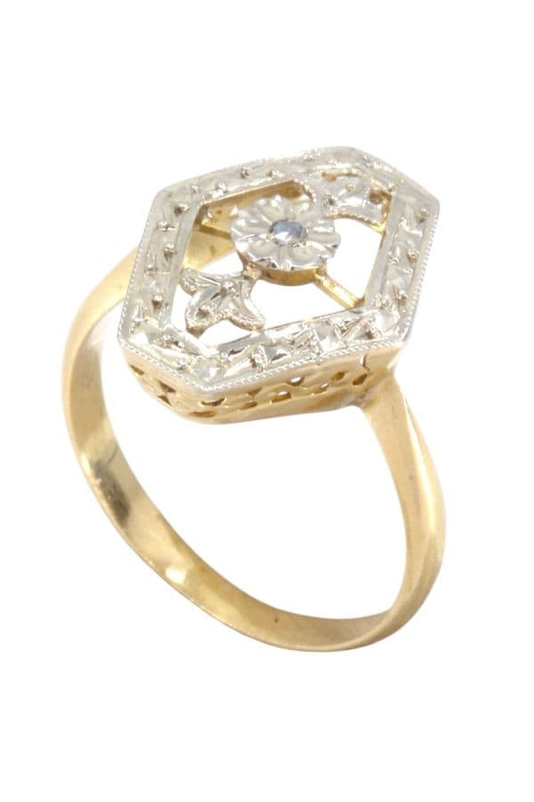BAGUE DIAMANT ART-NOUVEAU — vue 4