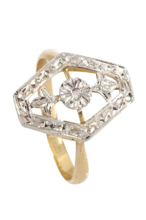 BAGUE DIAMANT ART-NOUVEAU — vue 5