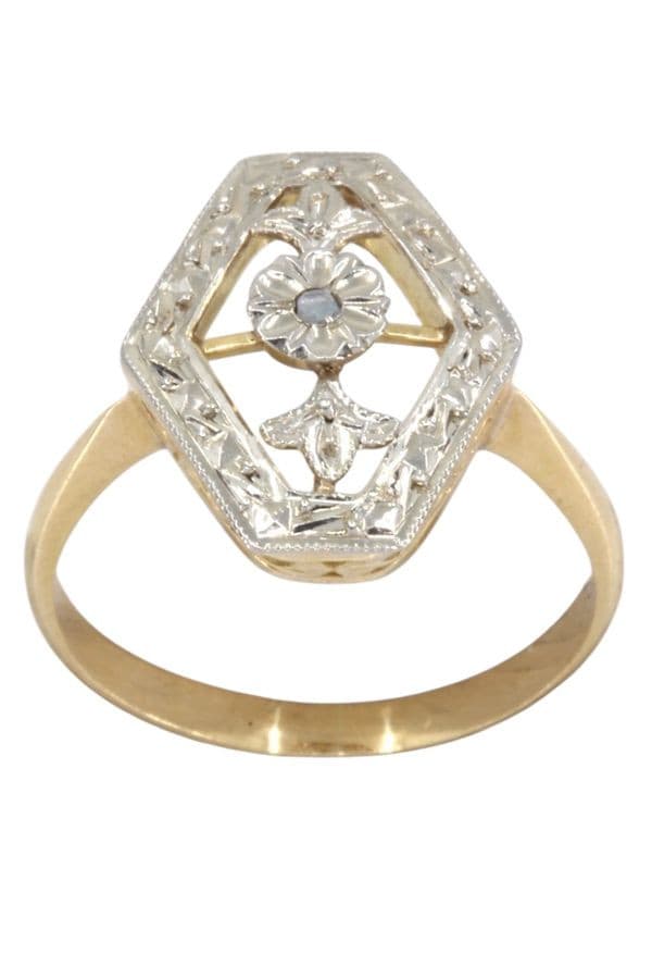 BAGUE DIAMANT ART-NOUVEAU — vue 1