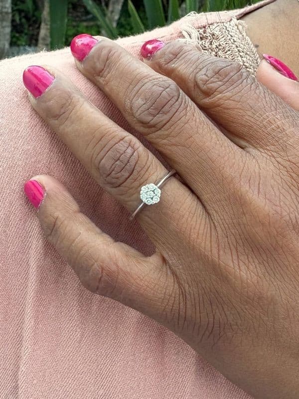 BAGUE MODERNE DIAMANTS — vue 2