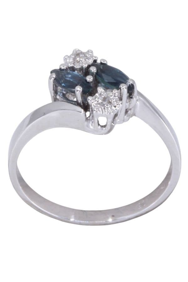 BAGUE MODERNE SAPHIRS ET DIAMANTS — vue 1