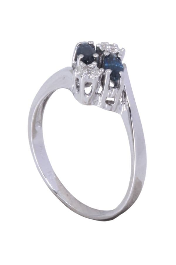 BAGUE MODERNE SAPHIRS ET DIAMANTS — vue 4