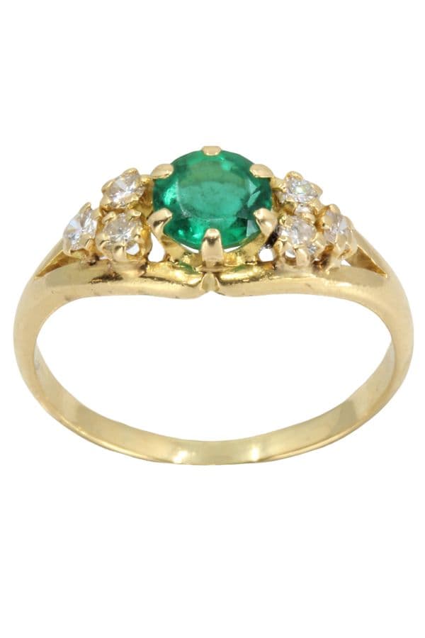 BAGUE ÉMERAUDE ET DIAMANTS — vue 1