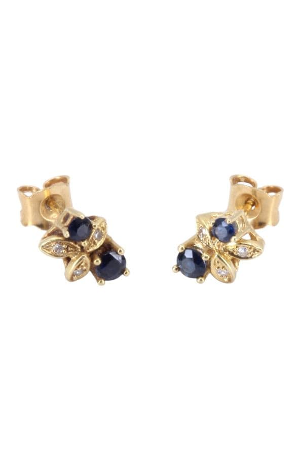 BOUCLES D'OREILLES SAPHIRS ET DIAMANTS — vue 3